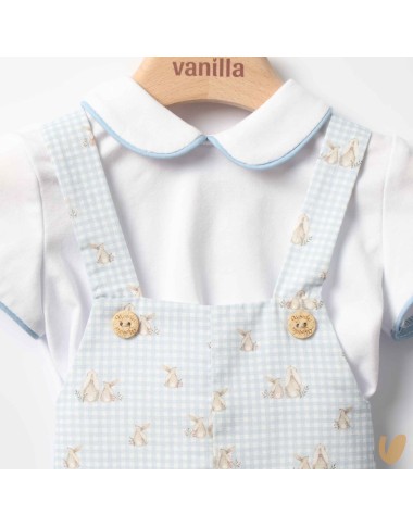 Salopette coniglietti e shirt Completo e Pagliaccetto