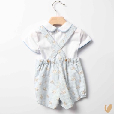 Salopette coniglietti e shirt Completo e Pagliaccetto