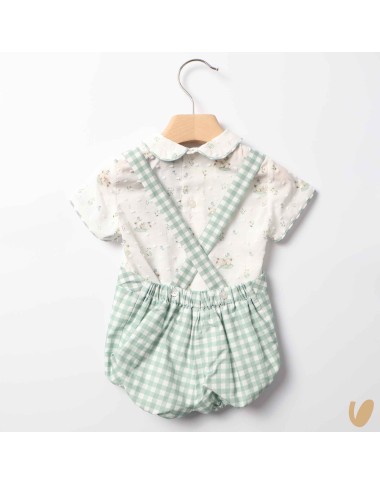 Vichy dungarees and bunny shirt