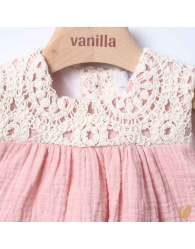 Mini muslin dress and crochet