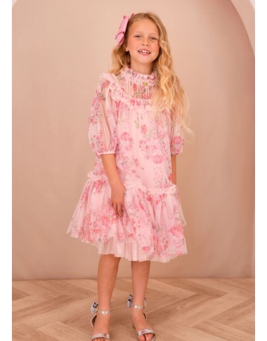 Dress in flower tulle