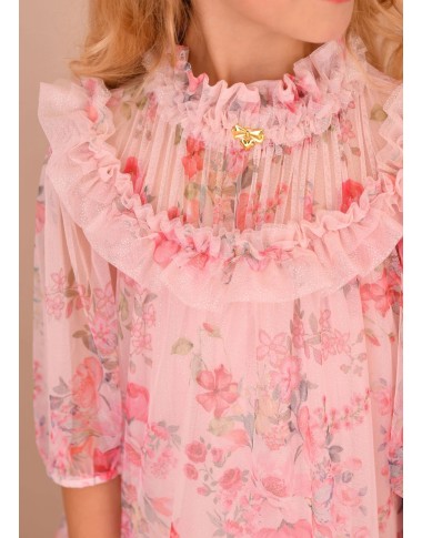 Dress in flower tulle
