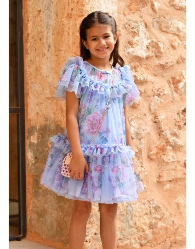 Dress in flower tulle