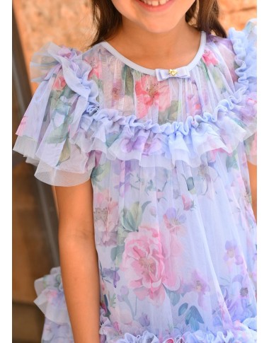 Dress in flower tulle