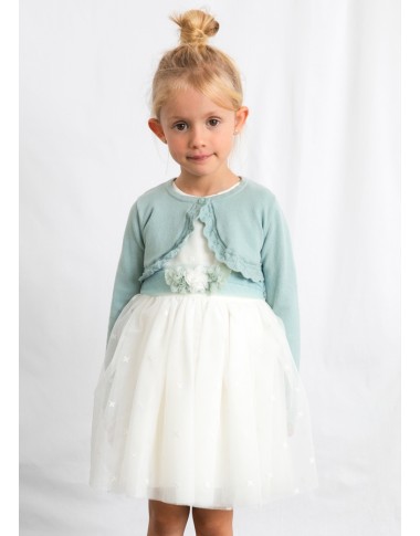 Scalloped tricot bolerin