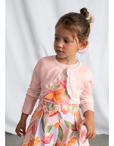 Scalloped tricot bolerin