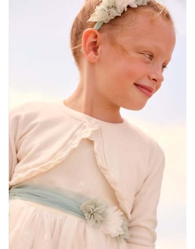 Scalloped tricot bolerin