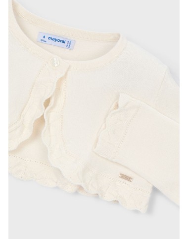 Scalloped tricot bolerin