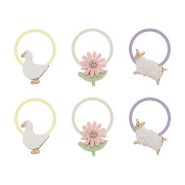 Set 6 codini ochette e pecorelle Fasce e Codini