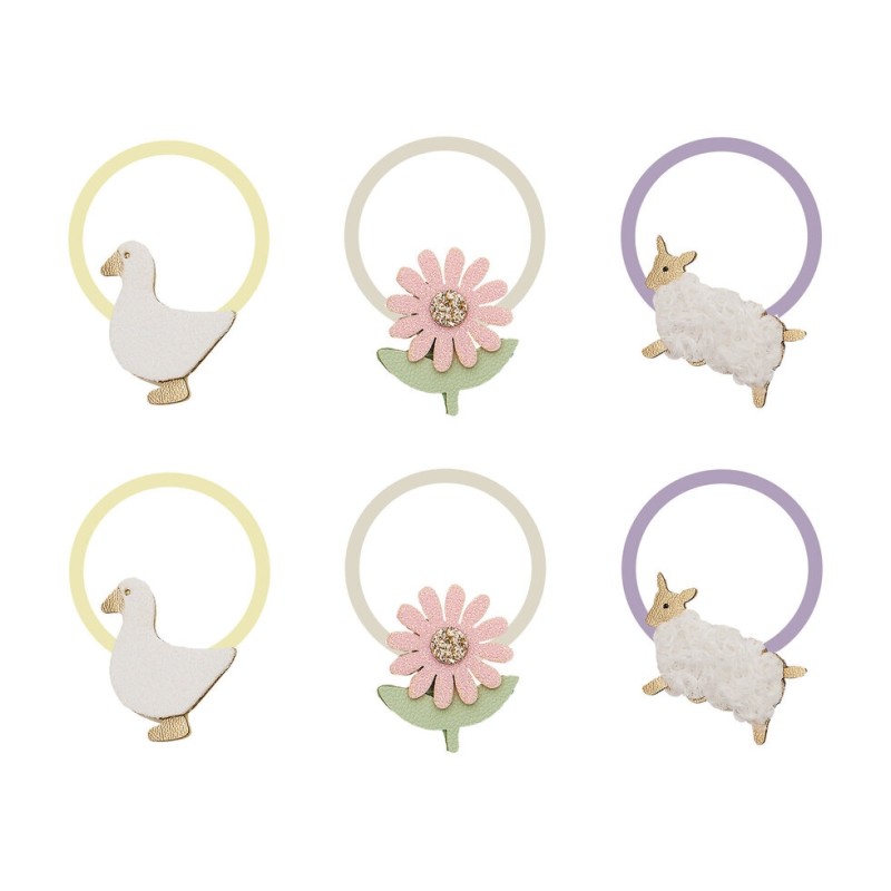 Set 6 codini ochette e pecorelle Fasce e Codini