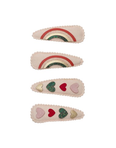Set 4 mollette cuori e arcobaleni Mollette e Fermagli