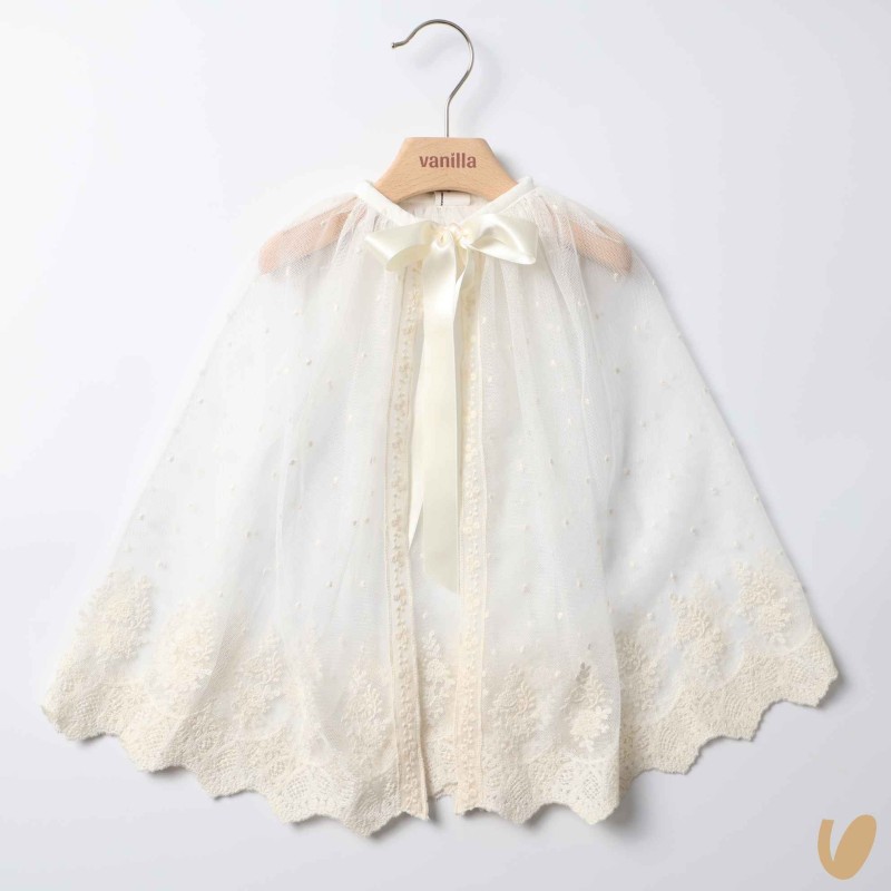 Mantella in tulle e macramè Cardigan e Accessori