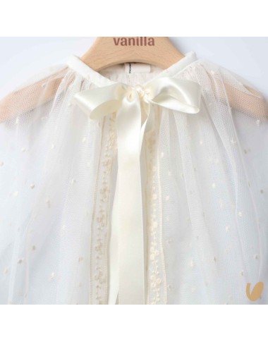 Tulle and macramé cape