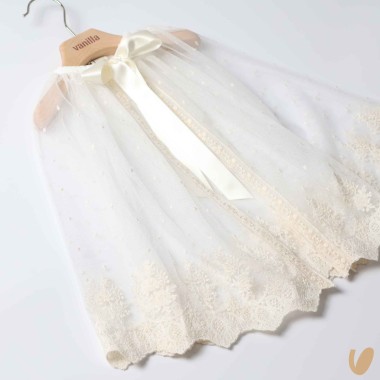 Mantella in tulle e macramè Cardigan e Accessori