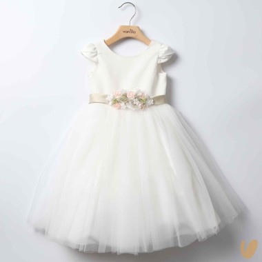 Abito cerimonia manica petalo Damina