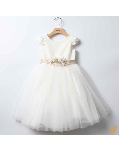 Petal sleeve ceremony dress