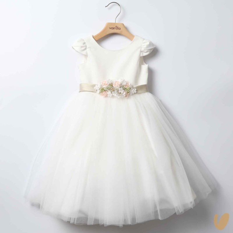 Abito cerimonia manica petalo Damina