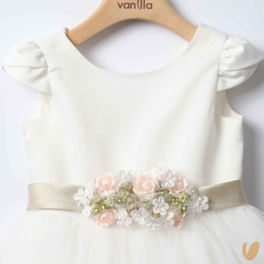 Abito cerimonia manica petalo Damina