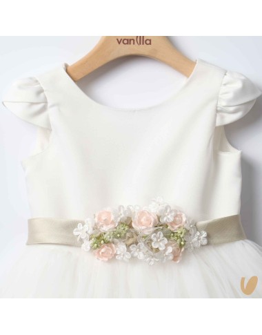 Petal sleeve ceremony dress