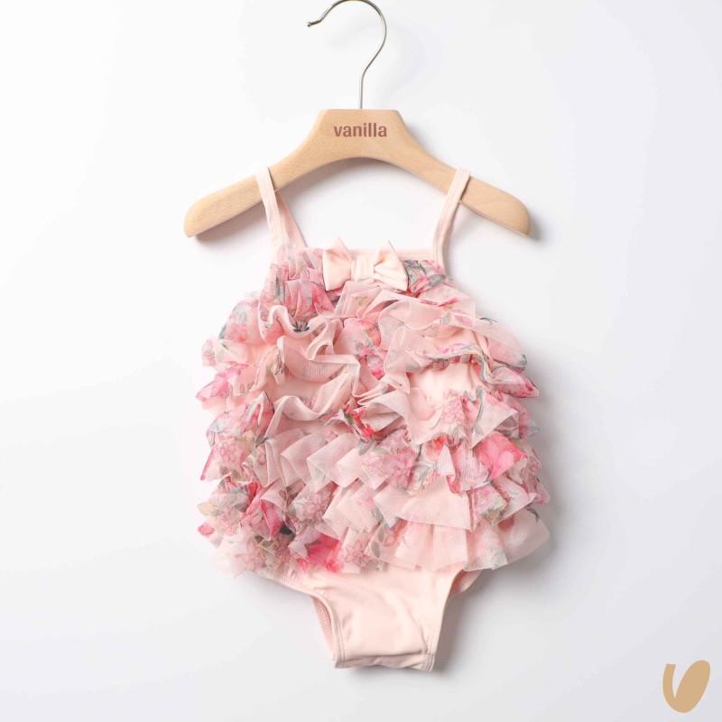 Costume da bagno tulle fiori Mare