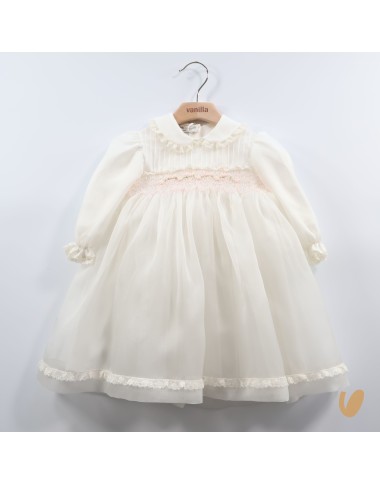 Hand embroidered silk organza dress