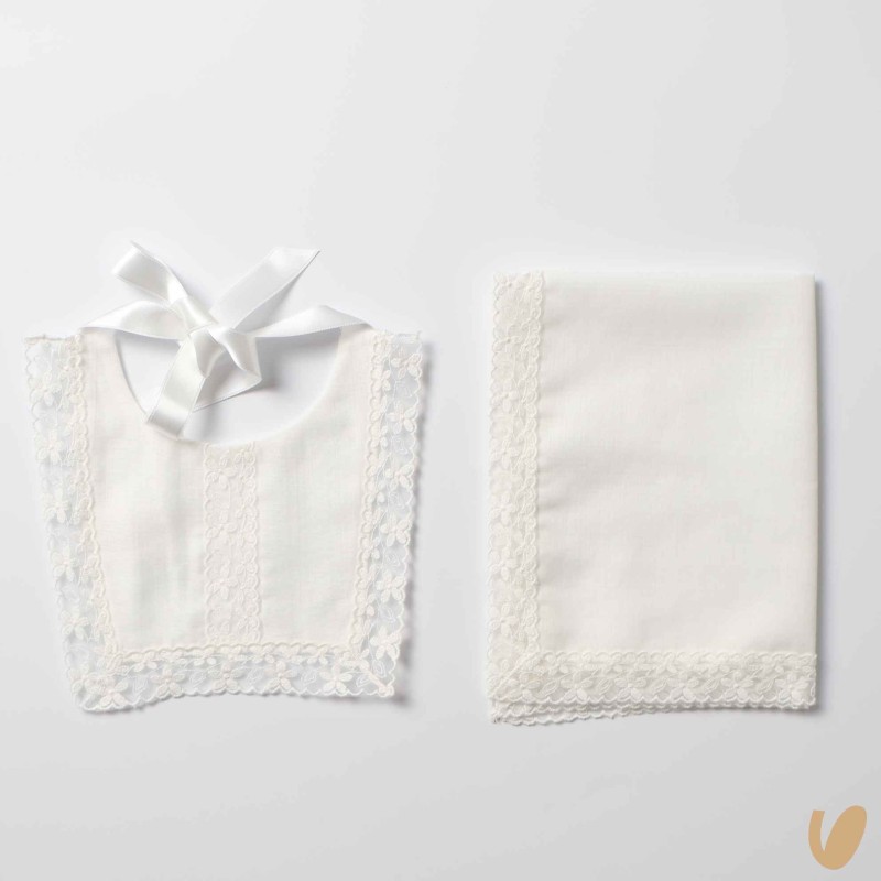 Set bavetta e mussola battesimo Cardigan e Accessori