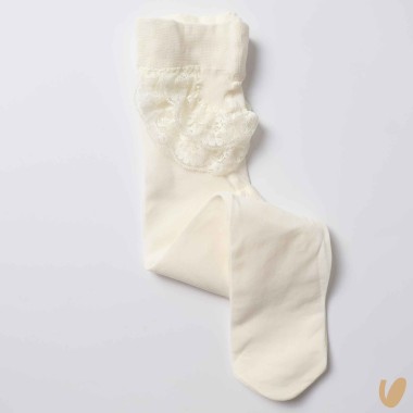 Collant in tulle con pizzo Cardigan e Accessori