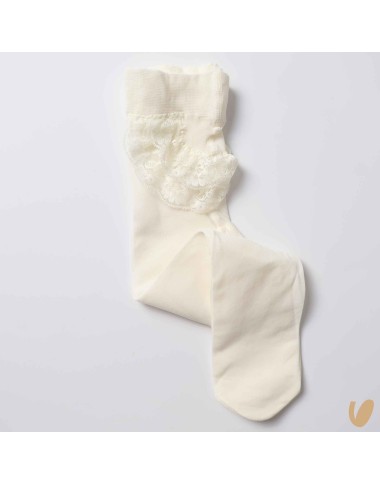 Tulle tights with lace