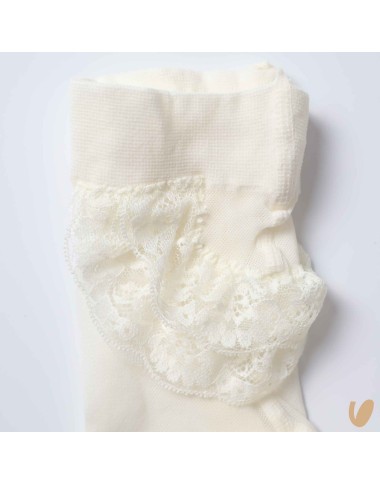 Tulle tights with lace