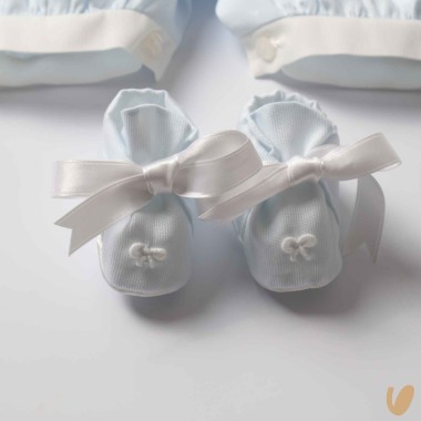 Completo nascita in piquè nodo d'amore Set Nascita e Uscita Clinica