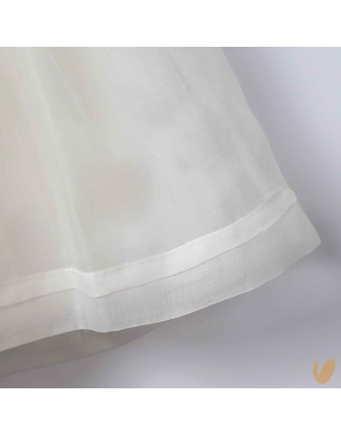 Abito in organza di seta punto smock Battesimo
