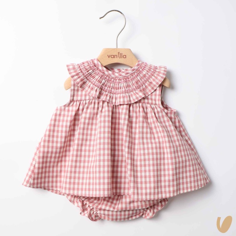 Mini Abito Vichy con culotte Abito e Tute