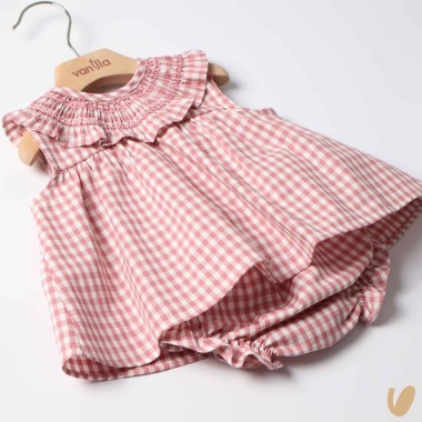Mini Abito Vichy con culotte Abito e Tute