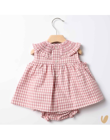 Vichy mini dress with culotte