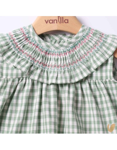 Vichy mini dress with culotte