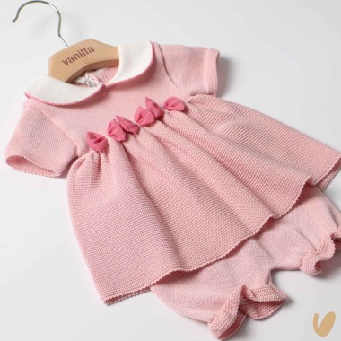 Completo in filo fiocchetti cady Set Nascita e Uscita Clinica