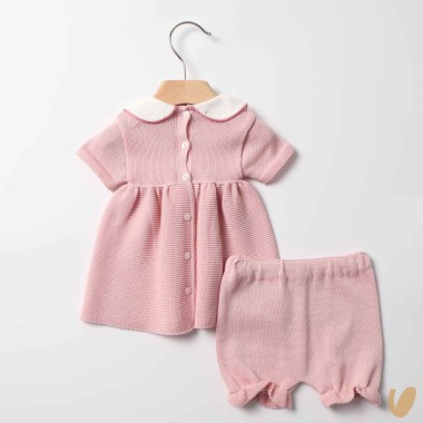 Completo in filo fiocchetti cady Set Nascita e Uscita Clinica