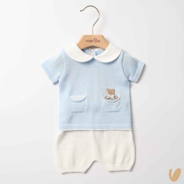 Completo nascita in filo orsetto Completo e Pagliaccetto