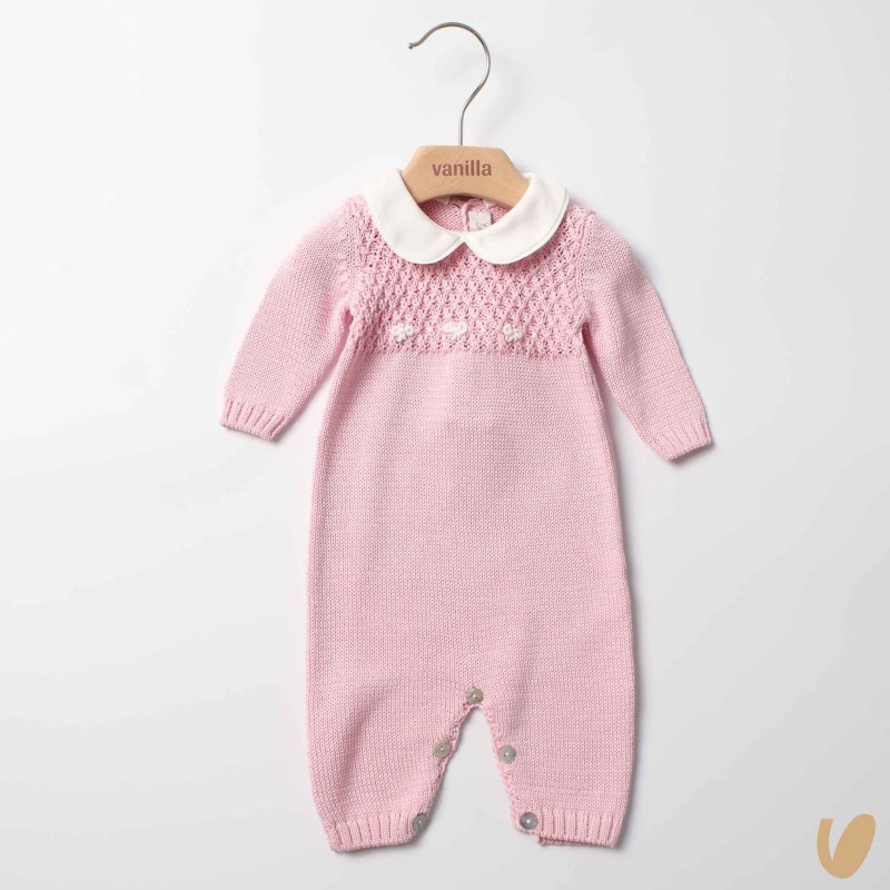 Tutina in filo nodi d'amore ricamati a mano Set Nascita e Uscita Clinica