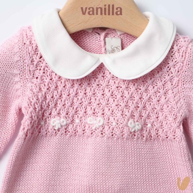 Tutina in filo nodi d'amore ricamati a mano Set Nascita e Uscita Clinica