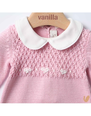 Tutina in filo nodi d'amore ricamati a mano Set Nascita e Uscita Clinica