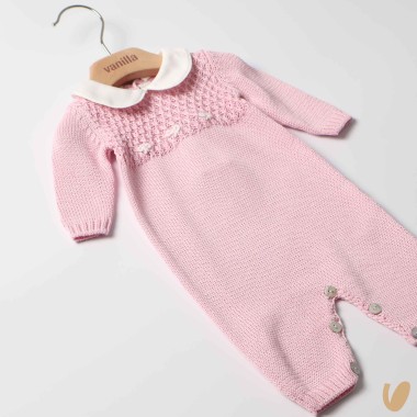 Tutina in filo nodi d'amore ricamati a mano Set Nascita e Uscita Clinica