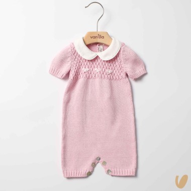 Pagliaccetto in filo nodi d'amore ricamati a mano Set Nascita e Uscita Clinica