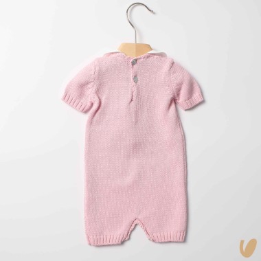 Pagliaccetto in filo nodi d'amore ricamati a mano Set Nascita e Uscita Clinica