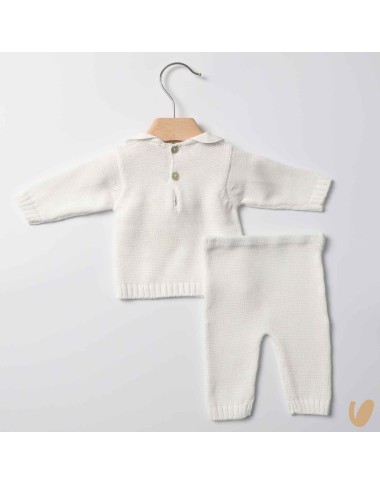 Completo in filo roselline ricamate a mano Set Nascita e Uscita Clinica