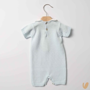 Pagliaccetto in filo roselline ricamate a mano Set Nascita e Uscita Clinica