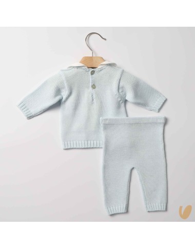 Completo in filo roselline ricamate a mano Set Nascita e Uscita Clinica