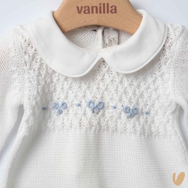 Tutina in filo nodi d'amore ricamati a mano Set Nascita e Uscita Clinica