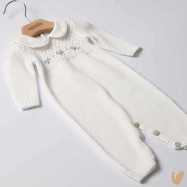 Tutina in filo nodi d'amore ricamati a mano Set Nascita e Uscita Clinica