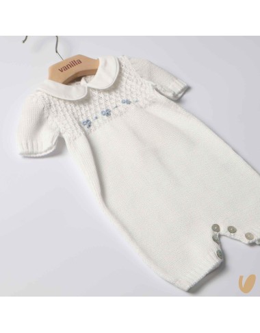 Hand embroidered love romper in wire